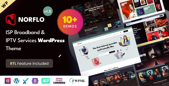 Norflo – ISP and IPTV Services Elementor WordPress Theme